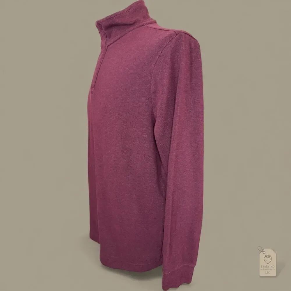 Banana Republic Burgundy 1/4 Zip Pullover Sweater Mock Neck Large